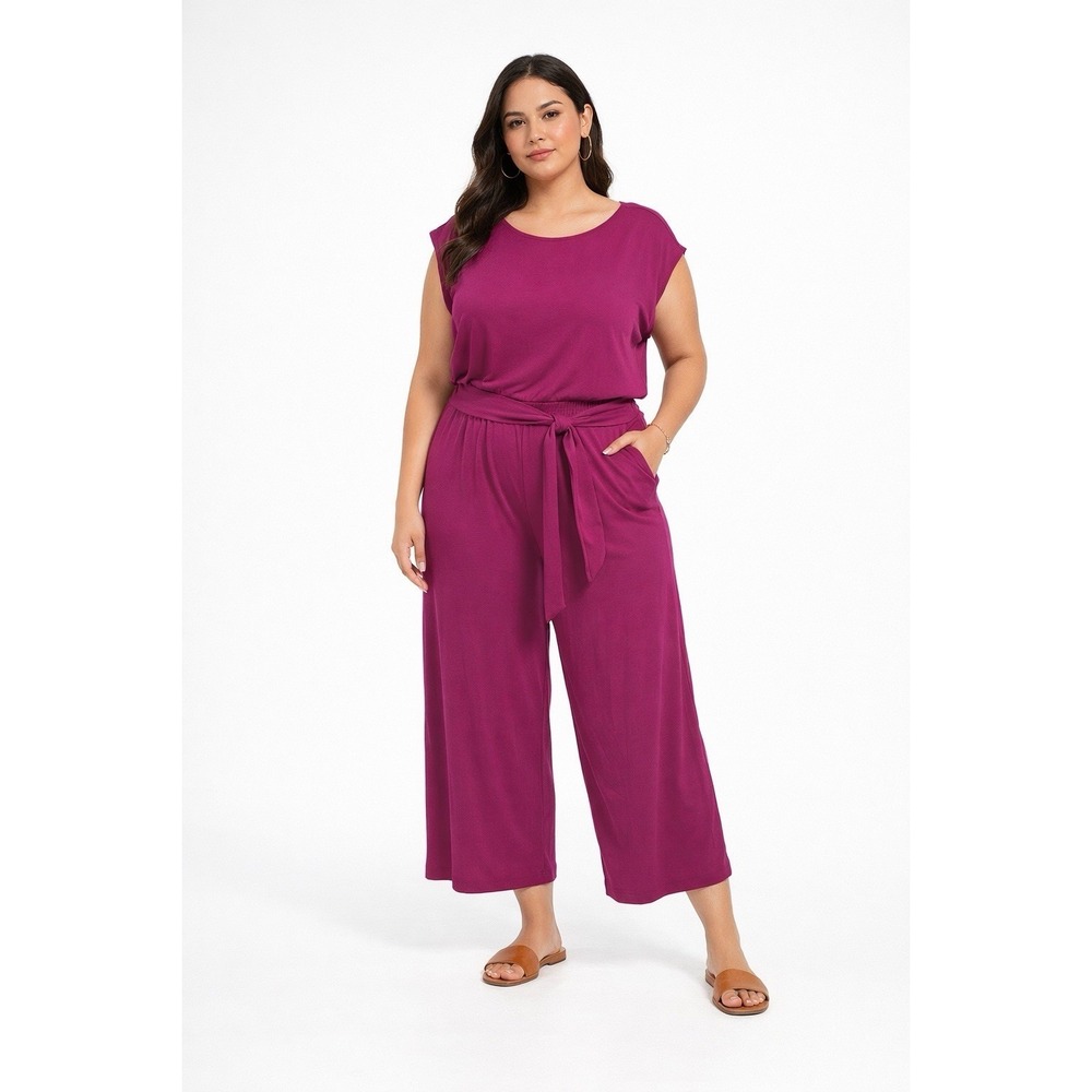Lou & Grey Jumpsuit‎ SIZE M Pink Wide Leg Summer Pants Casual